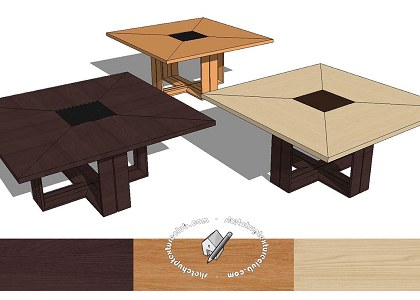 Square Meeting Table | Arche line Meeting Table sketchup 3D model