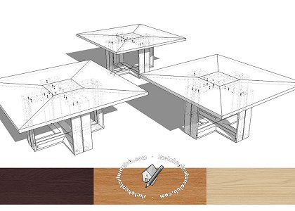 Square Meeting Table | Arche line Meeting Table sketchup model