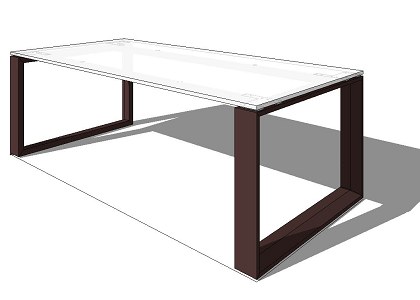 EXECUTIVE DESK CRYSTAL TOP | Arche range executive desk SketchUp 3D model