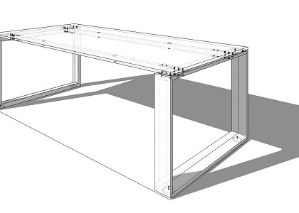 EXECUTIVE DESK CRYSTAL TOP | Arche range executive desk SketchUp 3D model