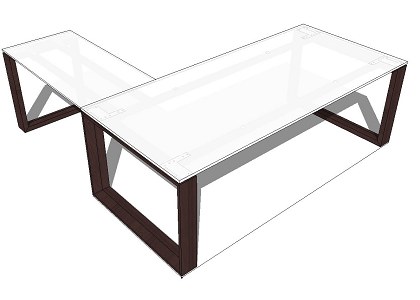 EXECUTIVE DESK CRYSTAL TOP | Arche range executive desk SketchUp 3D model