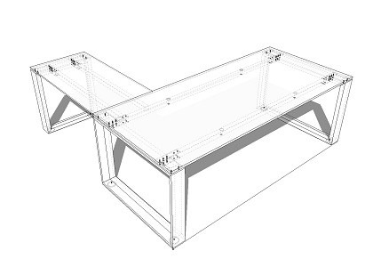 EXECUTIVE DESK CRYSTAL TOP | Arche range executive desk SketchUp 3D model