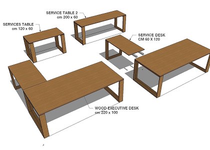 WOOD EXECUTIVE DESK | SketchUp 3D models  Arche WOOD EXECUTIVE DESK