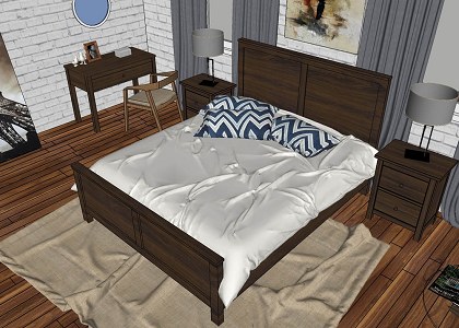 STYLE BEDROOM RETRO & VISOPT | sketchup view