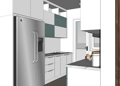 KITCHEN AND DINING ROOM | sketchup view
