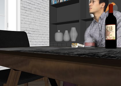 dining room | vray render by Than Nhuyen - view 4