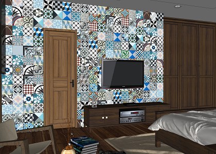 STYLE BEDROOM RETRO & VISOPT | sketchup view