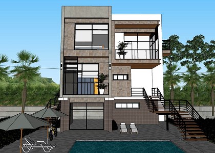 Villa in KSA | sketchup front view