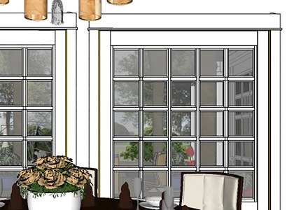 Dining Room and Visopt | sketchup view