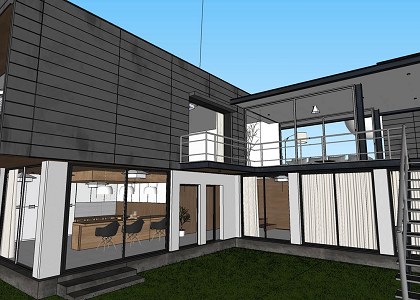 CONCRETE BLACK HOUSE | sketchup view