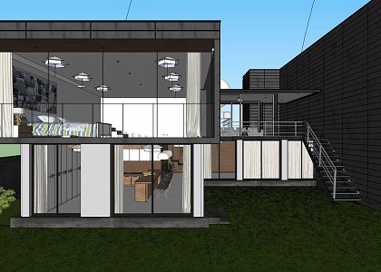 CONCRETE BLACK HOUSE | sketchup view
