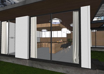 CONCRETE BLACK HOUSE | sketchup view