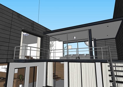 CONCRETE BLACK HOUSE | sketchup view