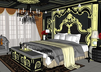 LUXURY BEDROOM | sketchup view