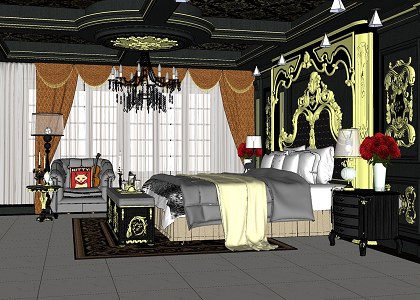 LUXURY BEDROOM | sketchup view