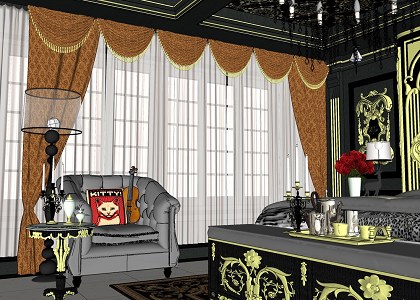 LUXURY BEDROOM | sketchup view