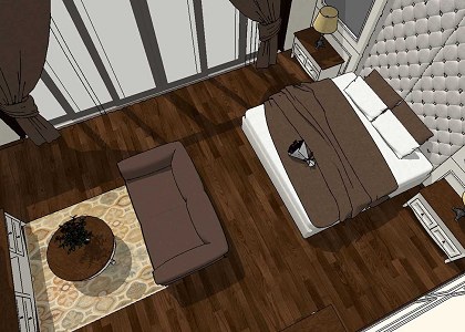 Art Deco Master Bedroom & Visopt | sketchup view 1 - 3d model  by Viki Auliya