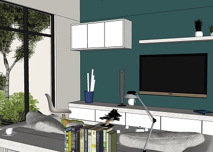 DINING - LIVING  ROOM  & VISOPT | sketchup wiew