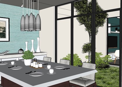 DINING - LIVING  ROOM  & VISOPT | sketchup wiew