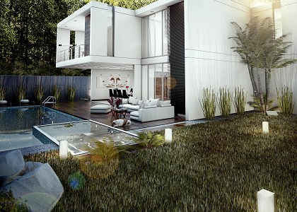 MODERN HOUSE WITH POOL | vray render by Byron Galvez