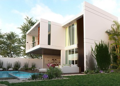  Free  3D Models HOUSES VILLAS MODERN HOUSE  WITH POOL 