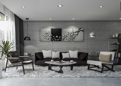 Modern Concrete Living Room