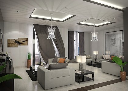 Modern living room | by Mahmoud Amer - vray render
