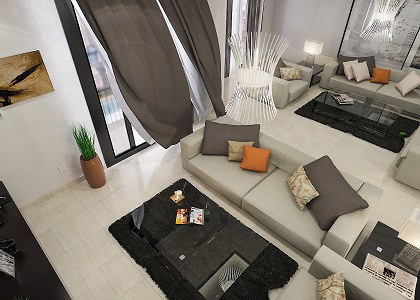 Modern living room | by Mahmoud Amer - vray render