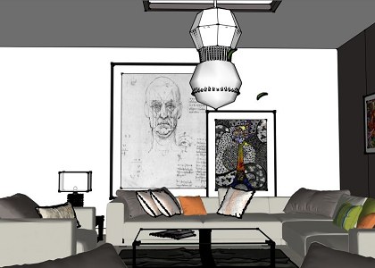 Modern living room | by Mahmoud Amer - SketcUp wiev