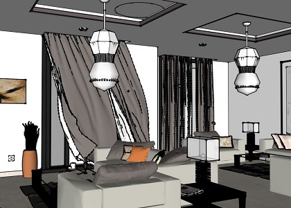 Modern living room | by Mahmoud Amer - SketcUp wiev