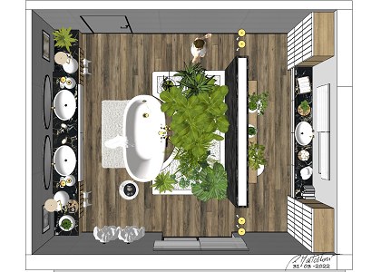 A garden in the bathroom | A garden in the bathroom plan view in sketchUp