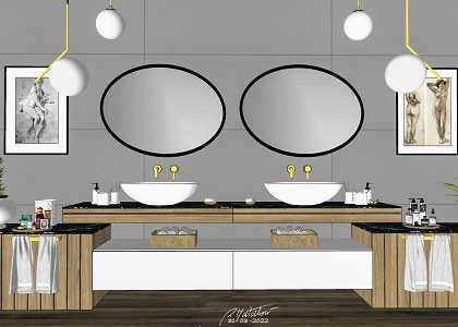 A garden in the bathroom | A garden in the bathroom, sink area in SketchUp