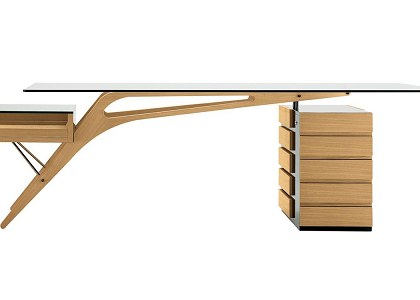 Zanotta Cavour Writing Desk | free sketchup office 3d model Zanotta Cavour Writing Desk front view
