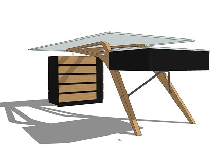 Zanotta Cavour Writing Desk | free sketchup office 3d model Zanotta Cavour Writing Desk -sketchup extract