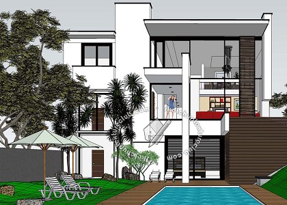 HOUSE WHIT POOL - 2014 | house with pool by Jason Diocera sketchup extract