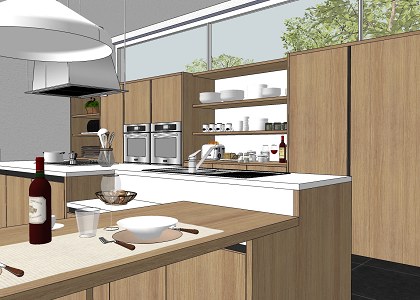 MODERN KITCHEN KALI ITALIAN DESIGN | SKP free model Kali kitchen sketchup screenshot