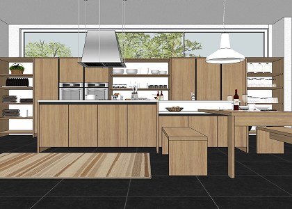 MODERN KITCHEN KALI ITALIAN DESIGN | SKP free model Kali kitchen sketchup screenshot