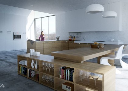 MODERN KITCHEN SEGNO BY COMPPREX | render by KAM Studio  Architectural Visualization_