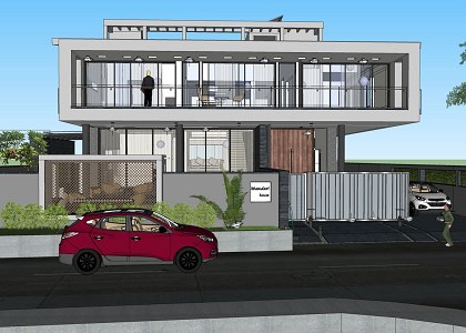 Small Modern House | sketchup view