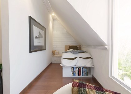 scandinavian Bedroom & Visopt | 3D visualization by  Wellby Wellby