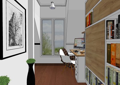 scandinavian Bedroom & Visopt | sketchup view