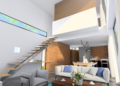 Unifamily House - Loft - La Plata | Interior  - vray render