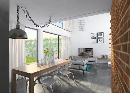 Unifamily House - Loft - La Plata | Interior 2 - vray render
