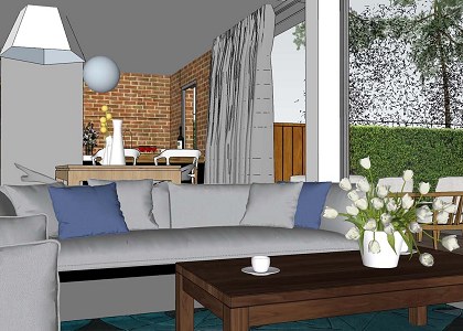 Unifamily House - Loft - La Plata | Interior sketchup view