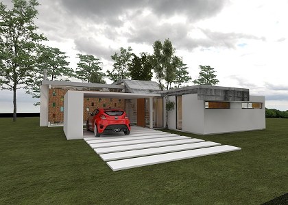 MODERN CONCRETE HOUSE | Concrete front view