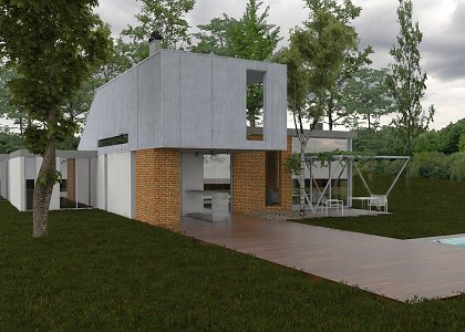 MODERN CONCRETE HOUSE | Sheet back view