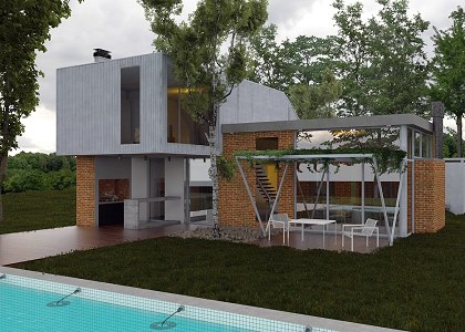 MODERN CONCRETE HOUSE | Sheet back view