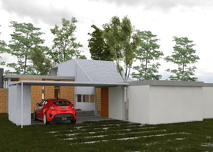 MODERN CONCRETE HOUSE | Sheet front view