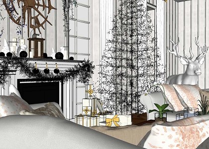 CHRISTMAS LIVING ROOM | jpg extract sketchup original