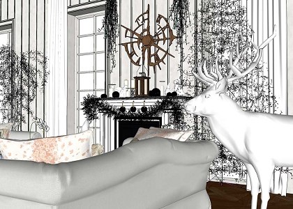 CHRISTMAS LIVING ROOM | jpg extract sketchup original